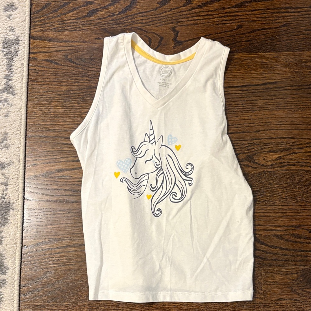 Wonder Nation White Unicorn Tank Top